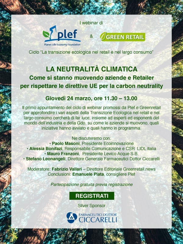 PLEF - Green Retail Webinar: La neutralità climatica nel largo consumo