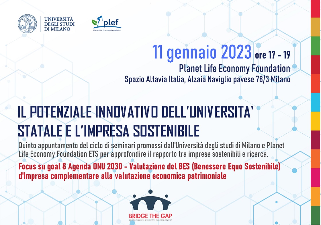 PLEF - Seminari PLEF - UNIMI: Focus sul BES (Benessere Equo Sostenibile) nell'Impresa (SDG 8)