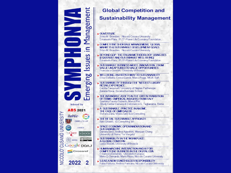 PLEF - Competizione globale e Management della Sostenibilità: nella rivista Symphonya, 4 articoli PLEF
