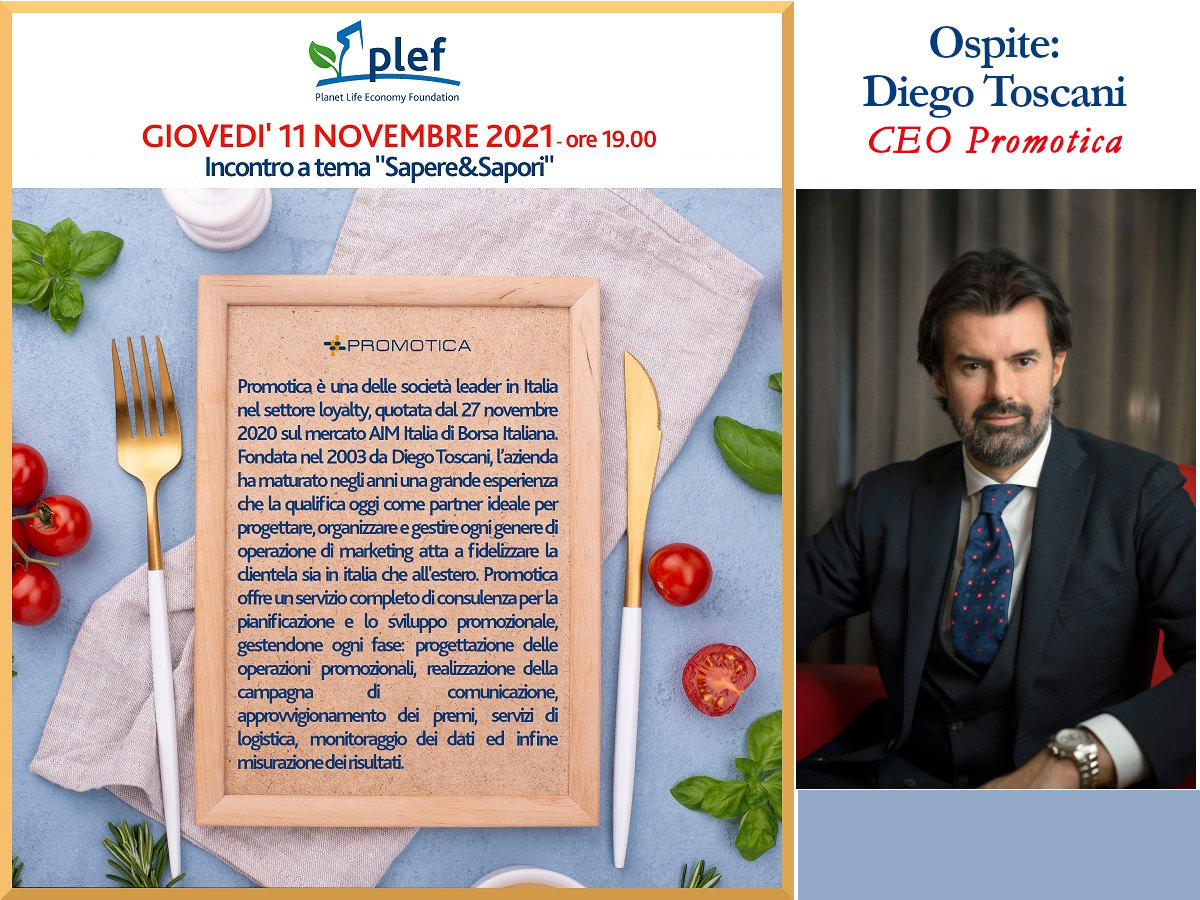 PLEF - Incontro "Sapere&Sapori" | Ospite Diego Toscani, Promotica